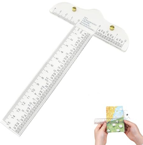 15 cm T-Quadrat, T-Vierkant-Lineal, für Bastelarbeiten, Zeichnungen und allgemeine Layoutarbeiten, Kunst, Rahmen und Zeichnen, Scrapbooking, Basteln (transparent)