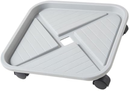 Milisten Soporte Cuadrado para Macetas Ruedas Gris, Bandeja Base para Macetas Cuadrada 20 Cm, Jardinera Rodante para Interior y Exterior, Plataforma Resistente y Móvil para Plantas