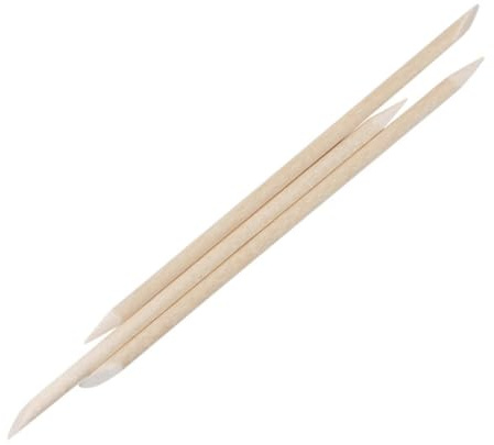 Bastoncino Unghie in Legno Beige 100 Pezzi per Manicure | Doppia Punta, Pulizia Sotto L'unghia, Formato Tascabile, Accessori Manicure per Uso Personale e Pedicure