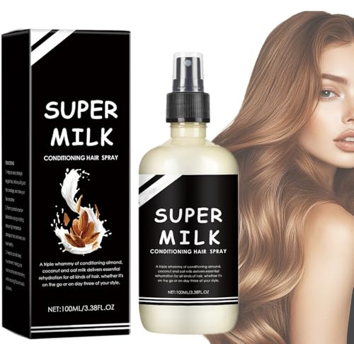 Super Milk, Nourish Milk Conditioning Hair Primer, Super Milk Conditioning Hair Primer, Supermilk Hair Conditioner Spray,All Hair Types, Softening, Moisturizing, Nourishing, Smooth Hair Care (1 Pcs)