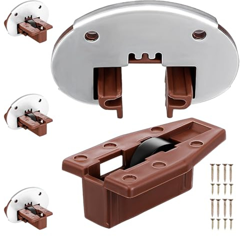 IWOWHERO 4 Set Kit Guide Scorrevoli per Plastica Parti di Riparazione per Mobili e Armadietti Scorrimento Liscio Montaggio Facile per Cassettiere e Scrivanie
