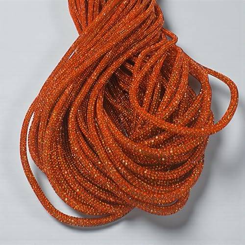 GDO GIOIE D'ORIENTE Cordone Strass 6 mm x 30 m – Tubo in Silicone con Anima Flessibile Rivestito di Strass per Creazione Borse Fai da Te, Manici, Bordature e Accessori Moda (Rosso)