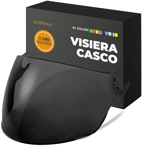 Everalo Visiera Compatibile con LS2 OF562 Airflow 1 - OF558 Sphere - Sphere Lux - Sphere Lux II - Visiere Casco Jet NON COMPATIBILE CON AIRFLOW 2 - (Dark Fume')