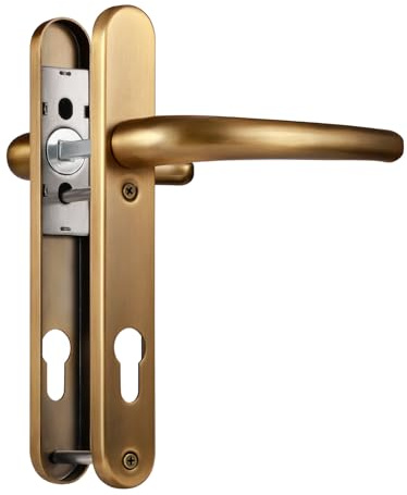 SORWDUERM Antique Bronze Door Handles Set 92mm PZ Centres 122mm Screw Hole Distance 220mm Backplate Length Replacement Door Lever for UPVC Composite Timber Door Stainless Steels