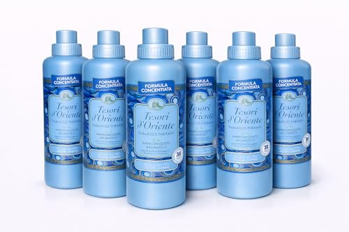 Tesori d’Oriente Thalasso Therapy Weichspüler Konzentrat – 6er Pack (6x 760 ml) – italienische Marke, Meeresbrise Duft (Blütenwasser & Meeresalgen), langanhaltende Frische, extra weiche Wäsche Veltao