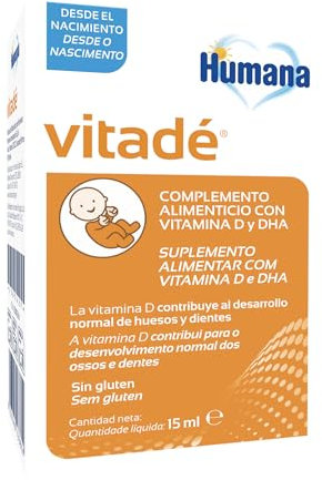 Vitadé, complemento alimenticio a base de vitamina D y DHA, que fortalece el sistema inmune y contribuye al desarrollo de los huesos, 15ml