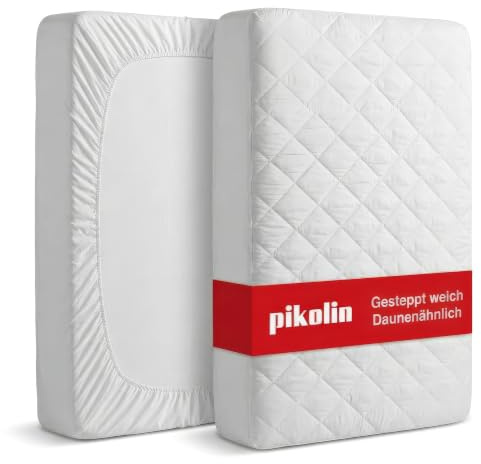 PIKOLIN Gesteppter Matratzenschoner 140x190/200 cm, Atmungsaktiv & Silktouch-Gefühl, OEKO-TEX zertifiziert, bis 32 cm Höhe, Weich wattiert