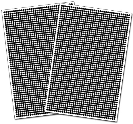 Finest Folia 3600 Klebepunkte 5mm selbstklebend Aufkleber Inventur Kreise Punkte Markierung (K018 Schwarz Glanz)