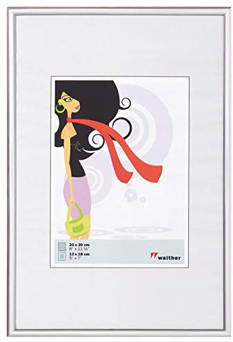 walther design Bilderrahmen silber 42 x 59,4 cm (DIN A2) New Lifestyle Kunststoffrahmen KV426S