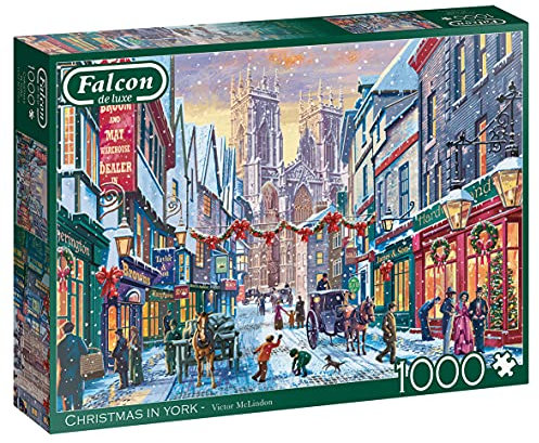 Falcon Jumbo Spiele Falcon Puzzle 1000 Teile - Christmas in York – ab 12 Jahren – Puzzle Weihnachten