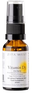 Zita West Vitamin D3 Oral Spray for Pregnancy and Breastfeeding – Three Months Supply, 100 Sprays, 20ml