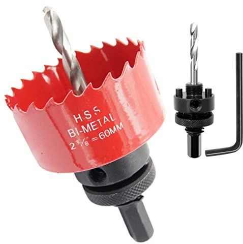 Lochsäge 60mm, LAIWEI Schwerlast Dorn lochbohrer, 4341 Bohrer, Lochfräser zum Bohren von Löchern in Holz, Aluminium, PVC und anderen Materialien, Bohrwerkzeuge