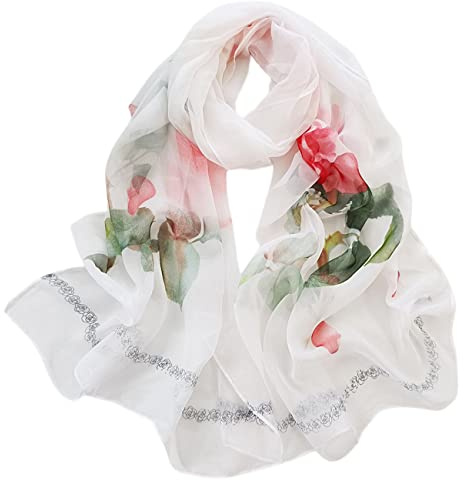 FAIRYGATE Chiffon Scarf for Women UK Summer Scarves Lightweight Long Light Wedding Scarfs Silky Party Shawl Spring Beach Wrap A5123