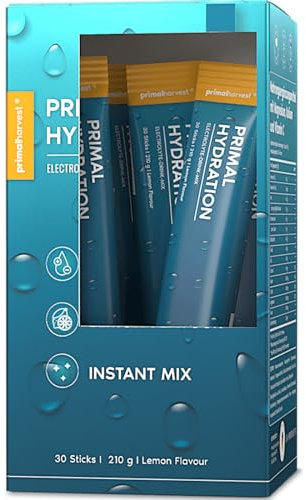 Primal Hydration von Primal Harvest - Elektrolytisches isotonisches Getränk, in praktischen Einzelpackungen, angereichert mit Magnesium, Kalium und Vitamin C, für Männer und Frauen, 30 Portionen