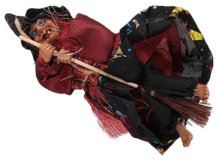 Toyvian Decorazione Da Appendere A Forma Di Strega Di Halloween Stile Retrò Con Scopa Sicura Per Adulti Ragazzi E Ragazze