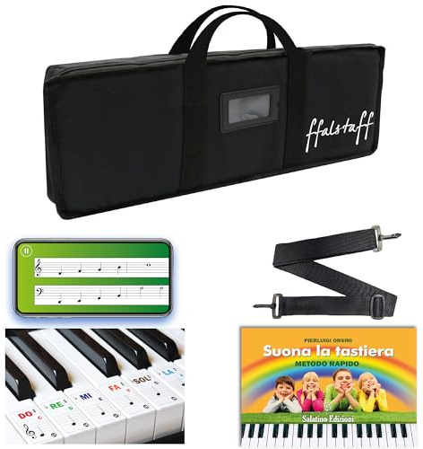 ffalstaff Bolsa para teclado de 48 x 21 x 06 cm para teclado – Mini Synth – Controlador | Fabricación de alta calidad – Diseño italiano, Negro , F48, Bolsa para teclado