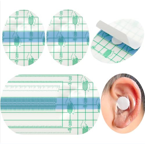 Scettar 60 piezas Pegatinas Impermeables Para Oídos, Pegatinas Desechables Impermeables para los Oídos, Calcomanías Impermeables para las Orejas para Duchas y Protección Contra la Natación Oreja (M)