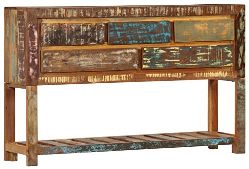 CKioict Buffetschrank modern Küchenschrank Vitrinenschrank Sideboard 120x30x75 cm Altholz Massivfür Küche, Wohnzimmer, Esszimmer