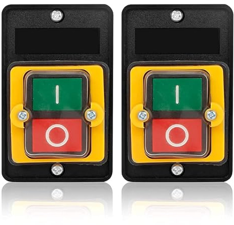 Bouton Poussoir 220V Binghe 2 pièces Bouton-Poussoir AC220V / 380V 10A Bouton-Poussoir Imperméable Bouton Poussoir on/Off Utilisé pour Machines Textiles d'Équipement Mécanique