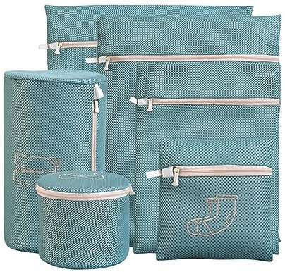 Wäschesack 6-Größen-Set, Stickerei, Waschmaschine, Wäschesack, Unterwäsche, BH, Socken, Wäschenetz, große Kapazität, Kleidungsaufbewahrung, Wäsche-Organizer Wäschetasche (Color : 6pcs Green)