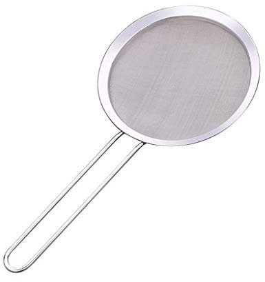 Tamis, passoire, passoires en acier inoxydable à mailles fines de qualité supérieure, passoire avec poignée robuste, cadre renforcé pour cuisine, louche de passoire de cuisine pour cuisine (taille :