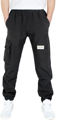 CAMLAKEE Kids Waterproof Trousers Boys Softshell Outdoor Trekking Cargo Joggers Pants