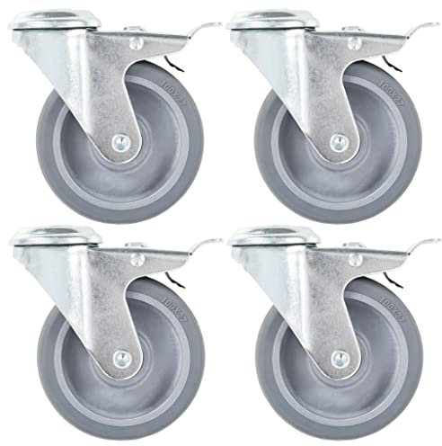 LAPOOH 8 STK. Lenkrollen mit Rückenloch 100 mm, Transportrollen, Rollen Werkbank, Lenkrollen Für Möbel, Möbelrollen, Rollen Für Schirmständer, Strandkorbrollen,