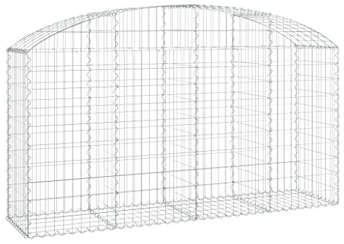 Panier de Gabion, Panier à Pierre Gabion Mur de Soutènement Clôture de Jardin arqué 200x50x100/120 cm Fer galvanisé