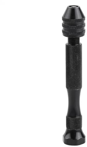 Taladro Manual ajustable con portabrocas sin llave, Mini taladro Manual de aluminio HSS, broca helicoidal de acero, herramientas de molde de resina(Black)