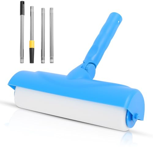 10-Inch Ceiling Paint Roller with Adjustable Anti-Splash Shield,Reusable Wall & Ceiling Painting Tool for Smooth Finish, Fits Extension Poles - Ideal for Walls, Doors, Garage & DIY Projects​​(Blue)