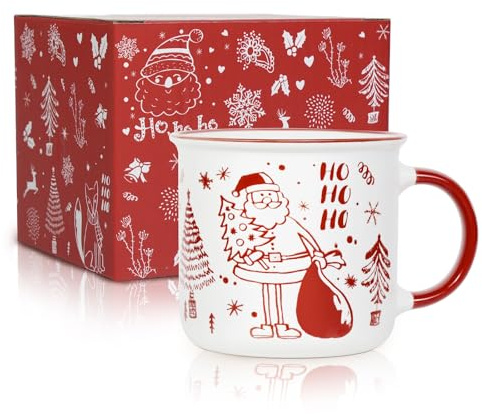 McBecdy Weihnachtstasse - Weihnachts Tassen - Tasse Weihnachten-Weihnachtsbecher Porzellan-Mikrowellenfest - Christmas Mug Geschenk für Frauen Männer(Weihnachtsmann)