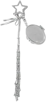 shgsgWK Porte-rouge à lèvres chic pour femme, support de rouge à lèvres avec miroir, ornement tendance pour femme (argenté)