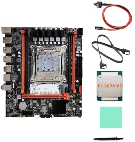 Ujjdwiurgh Placa base de escritorio X99H + CPU E5 2678 V3 + grasa térmica LGA2011-V3 B85 DDR3X4 ECC ranura M.2 NVME PCI-E 3.0 X16 X99H placa base de escritorio PCB 1 juego