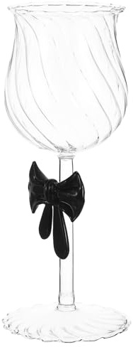 Homoyoyo Copas de Vino Tallo Transparente y Lazo Decorativo Cristal Vintage de 300 Ml Copas Antiguas Ornamentadas para Eventos Románticos Bodas y Cenas Obsequios