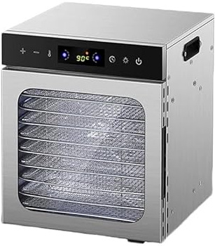 Deshidratador Profesional 400/800w, 6-18 Bandejas Inox, Temperatura 30-90°c, Temporizador Digital 24h, Pantalla LED, Protección Sobrecalentamiento, Ideal Para Frutas, Carne(10 floors)