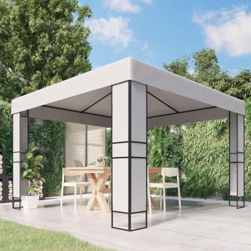 Tente de garage pour voiture - Tonnelle avec double toit - 3 x 3 m - Blanc - Tonnelle pour jardin, cour, gazebo