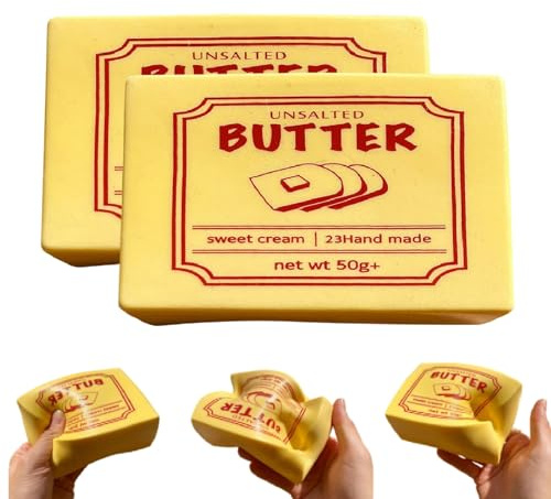Cheese Toy Stress Ball Slow Rising Butter-Squishy-Spielzeuge Stressabbau Entspannungs und Entlastungstisch als Bürodekoration für Erwachsene (A, Einheitsgröße)