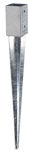 Alberts 208288 Einschlag-Bodenhülse | für Vierkantholzpfosten | feuerverzinkt | 61 x 61 mm | Gesamtlänge 750 mm
