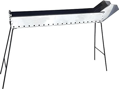 MISTERMOBY - FORNACELLA Barbecue per ARROSTICINI 90 Cm. Canaletta per la cottura di SPIEDINI Souvlaki Kebab Corpo in Acciaio. con Piedi In Ferro