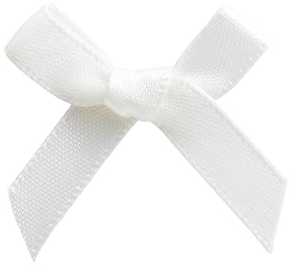 Italian Options Mini Satinschleife 3cm aus 6mm Band (100 Stück) - Weiß