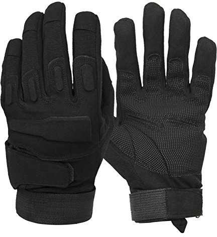 Mimicool Herren Outdoor-Handschuhe Full Finger Military Tactical Anti-Rutsch Verschleißbeständige Fahrrad-Radfahren Motorrad-Handschuhe (Black, M)