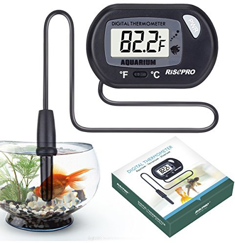 Aquarium Thermometer, RISEPRO Digital Water Thermometer For Fish Tank Aquarium Marine Temperature