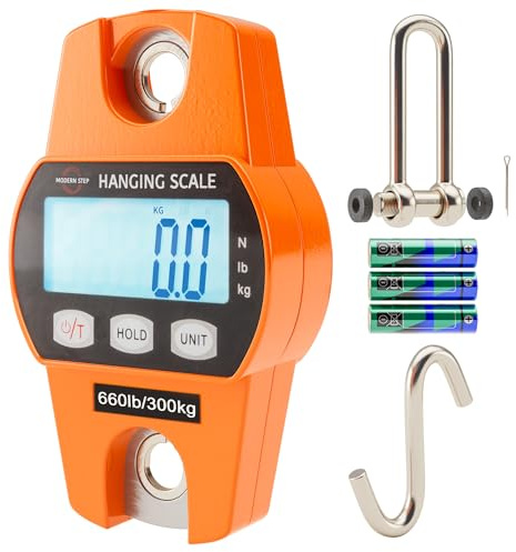 Báscula colgante 300Kg para granja, caza, peso de arco con sensor de precisión (estuche digital profesional y liviano)