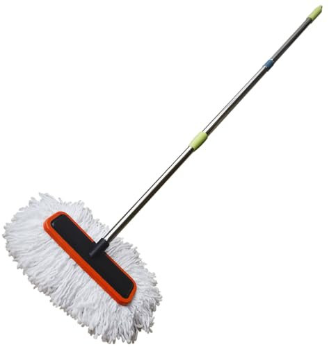 BMDHA Autowaschbürste Langen Griff Teleskopisch Polyester Baumwolle Weicher Pinsel Wird Autofarbe Nicht Verletzen 98-155cm,für KFZ, Wohnmobil, LKW, Fenster,Ohnwagen,Wohnmobil