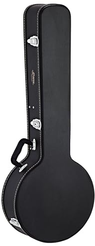 Ortega Guitars Economy Hardcase Banjo-Koffer - Vinyl Schwarz | für Banjo, Höhe 103cm, 15mm Innenpolsterung aus braunem Velours, OBJCSTD