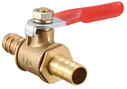 sourcing map Robinet à Tournant Sphérique Vanne Arrêt 8mm Tuyau Barbillon à 8mm Tuyau Barbillon pour Air Gaz Eau Carburant, 180 Degré Opération Poignée Métal Valve Paquet de 1