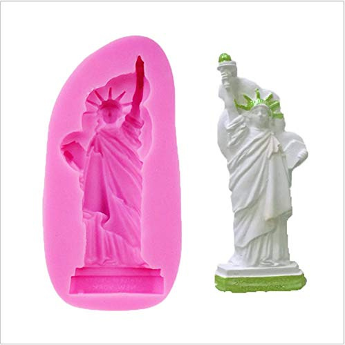 Eprhay Silikon-Form Freiheitsstatue, wiederverwendbar, Fondant, Schokoladenform, Antihaft-Backblech, Kuchendekoration, Backwerkzeug für Seife, Kuchen, Brot, Cupcake, Ton, Blütenpaste, Zucker