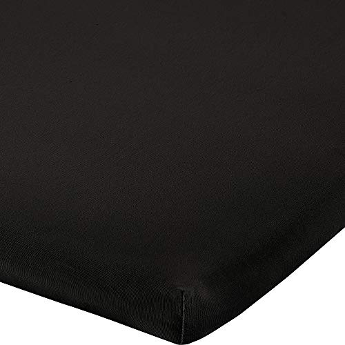 REDBEST Topper-Spannbettlaken Denver Elasthan-Jersey-Stretch schwarz Größe 180x200 cm - 200x200 cm - besonders weich und anschmiegsam, bügelfrei, mit Rundumgummi