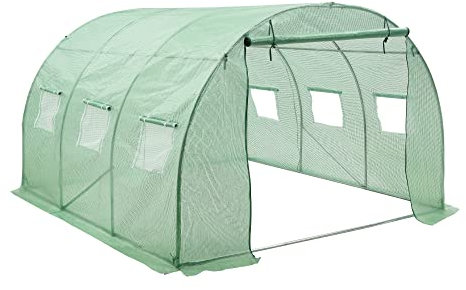 Gewächshaustunnel 'Dornbirn' 300x300x200cm Treibhaus für Gemüseanbau PE-Gitterfolie Grün