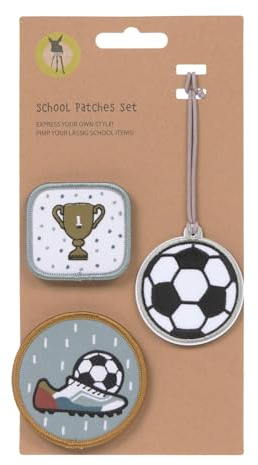 LÄSSIG Anhänger und Patches Set (3 Stk.) mit Druckknopf/School Patches Set Football